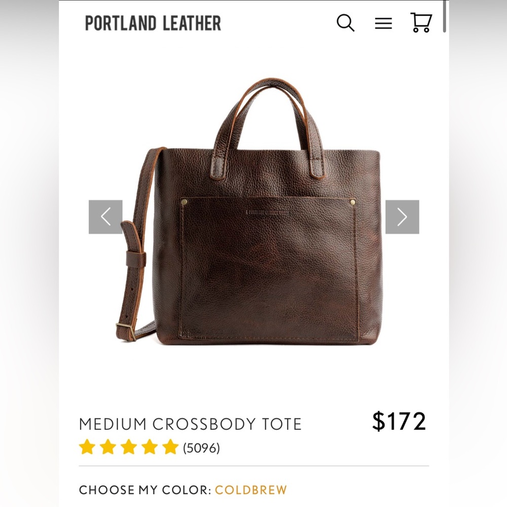 Portland Leather Medium Cross Body Tote